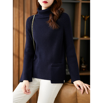 UJIA soft waxy skin-friendly wool sweater female gentle lazy loose pullover high collar wear 2021 Autumn New