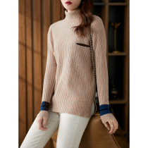 UJIA high-Ding cashmere sweater light soft waxy high neck loose wear 2021 autumn pullover sweater women