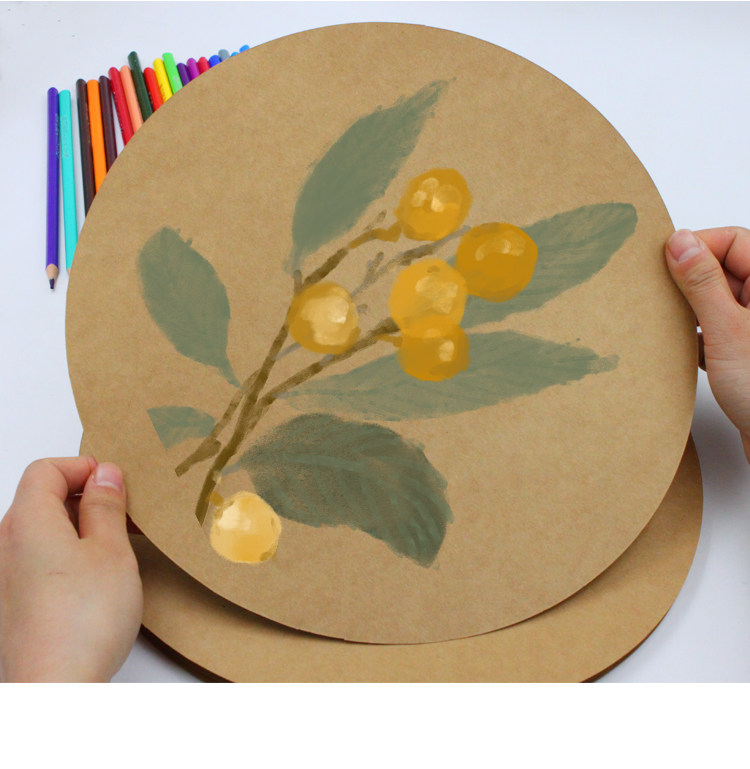 圆形牛皮纸白卡纸黑卡纸绘画纸圆面素描彩铅用纸美术画画专用卡纸