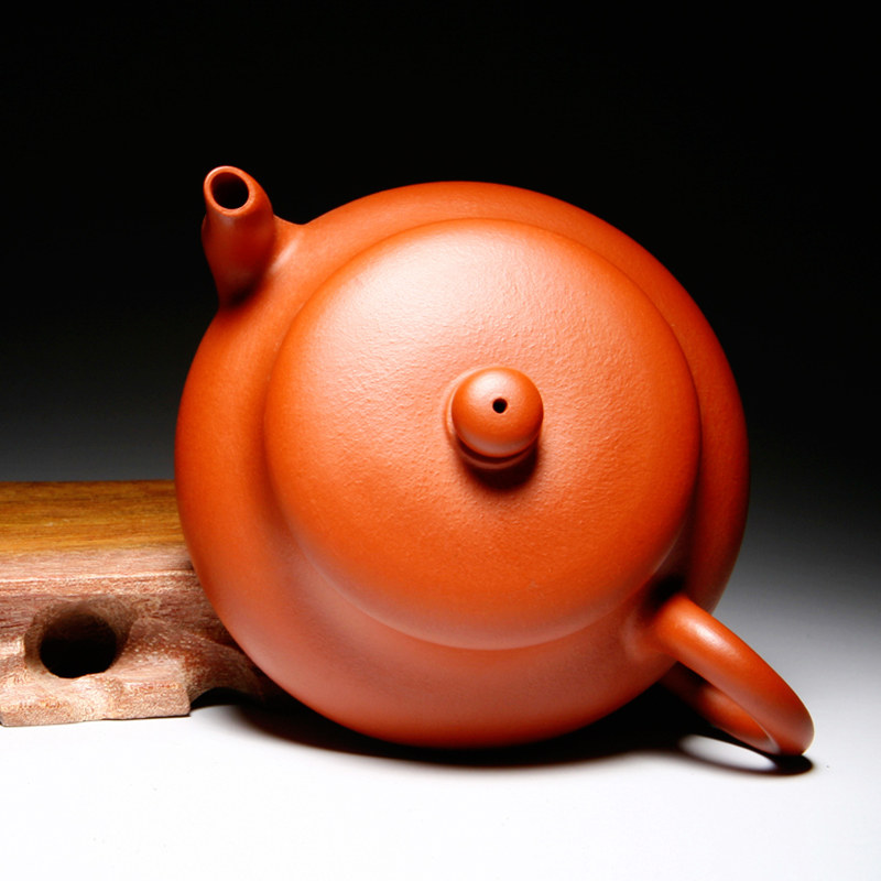 [三月新品]民间艺人|汤伟萍|扁梨|朱泥|200cc 紫砂壶纯手工【产品高清