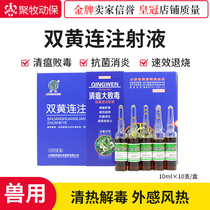 Veterinary medicine and veterinary Shuanghuanglian injection 100ml pig chicken medicine poultry rabbit cattle and sheep fever fever cough cold 2 boxes