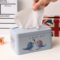 Minimalist Creative Iron Tissue Box Home Living Room Drawing Paper Boxes Light Lavish Tea Table Napkins Box Ins Wind Paper Drawing Boxes
