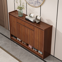 New Chinese shoe cabinet solid wood cabinet home door large capacity porch cabinet balcony locker partition storage cabinet living room