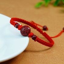 Tiger Year of the Year true Zhu sandstone bracelet 2021 New female upscale Temperament Red Rope Customized Child Zodiac Hand Rope