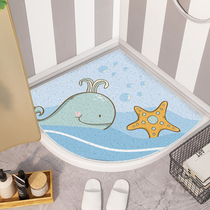 Fan-shaped arc shower room non-slip mat home bathroom bathroom bath mat childrens anti-drop mat plastic mat