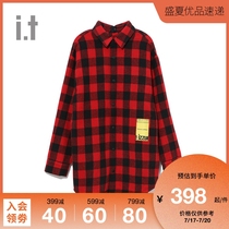 it izzue womens shirt autumn casual trend woolen plaid logo label 8110F9D