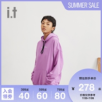 it izzue womens hooded long sweater autumn trend mouse bag letter printing 3121F9D