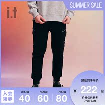 it :CHOCOOLATE mens cropped pants winter trend drawstring symmetrical pocket 3126XDD