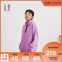 it izzue womens hooded long sweater autumn trend mouse bag letter printing 3121F9D