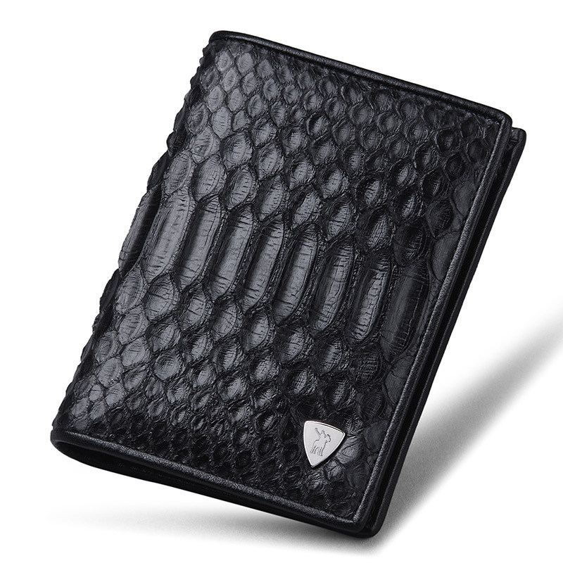 英伦保罗 轻奢侈珍贵蟒蛇皮钱包男短款里外真皮男士钱包女士钱包_8折