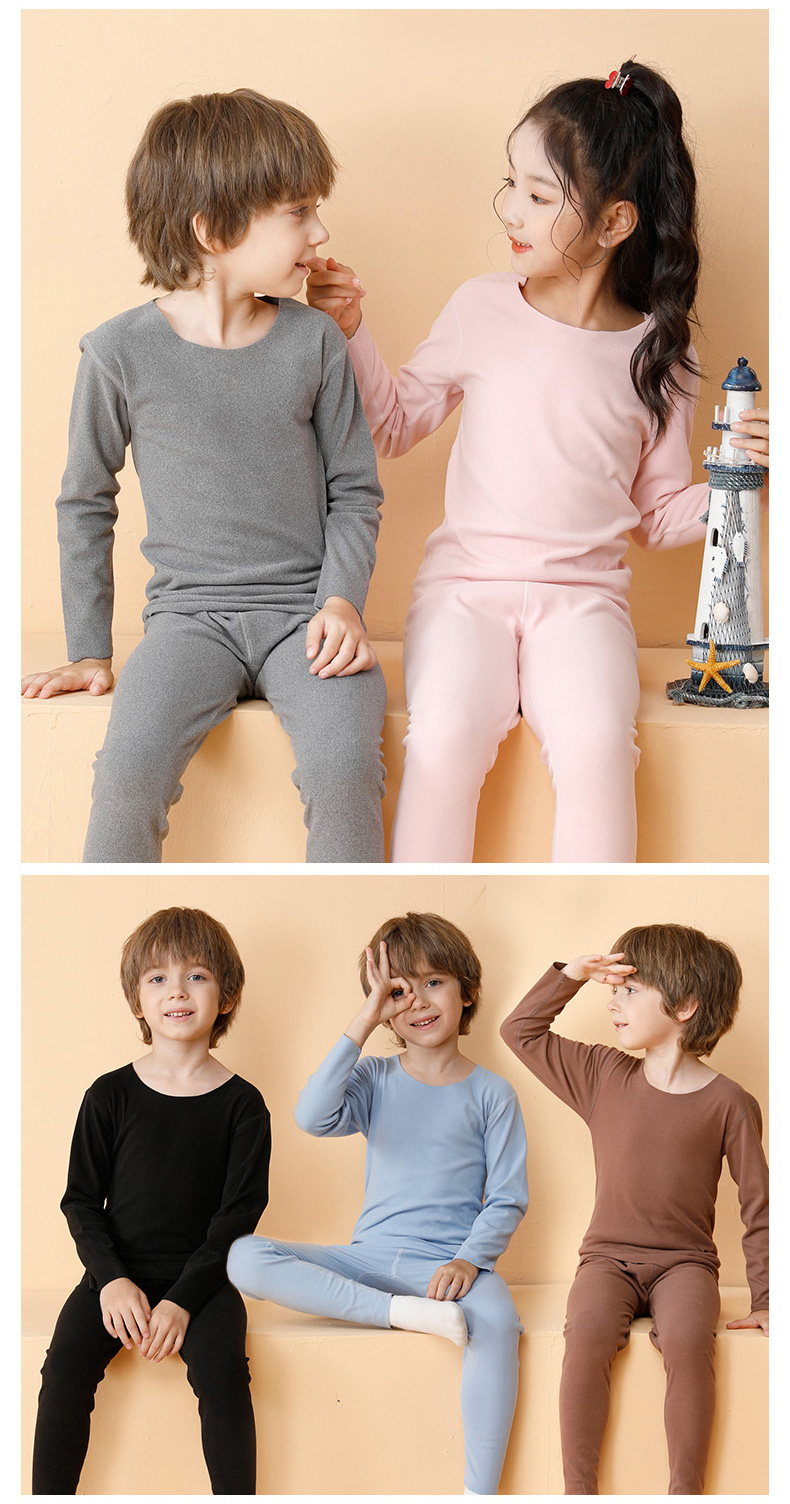 【爽信】德绒保暖儿童内衣套装