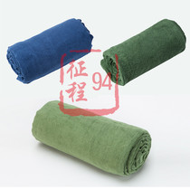 Public hair towel is summer cotton blue blanket single air conditioning by dormitory pine branch olive green Real product
