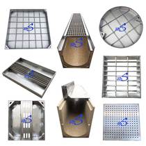 Customized 304 stainless steel manhole cover finished linear resin concrete drainage ditch U-groove stainless steel gap cover