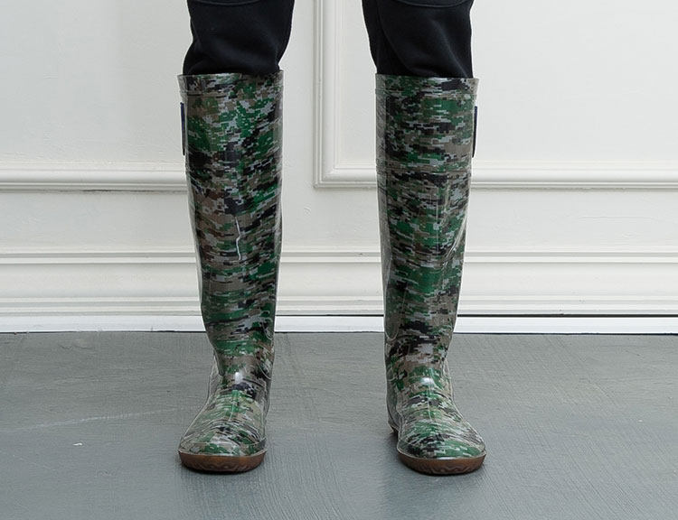 新款插秧鞋男女中高筒靴水田鞋袜软底松紧系带过膝下水鞋捕鱼靴