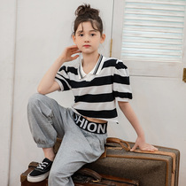 Next Balaba Girls' Korean Style Short Sleeve 2022 Summer New Middle and Large Children's Western Style Fashion Two-piece Sets