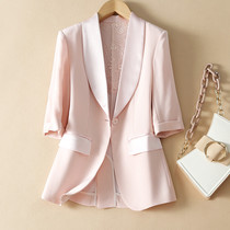 Early autumn small blazer women 2021 new pink slim professional attire sleeve design sense suit suit Lady spring and autumn