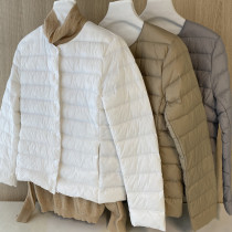 Down jacket women 2021 new fashion style thin white duck down winter warm short coat