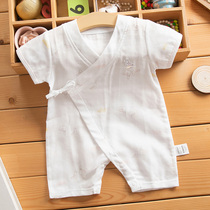 Summer newborn clothes cotton gauze short sleeve ha clothes summer baby half sleeve kimono baby short sleeve jumpsuit