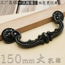 cabinet door handle drawer tea table wardrobe cabinet zinc alloy double hole five bucket cabinet retro furniture hardware handle accessories