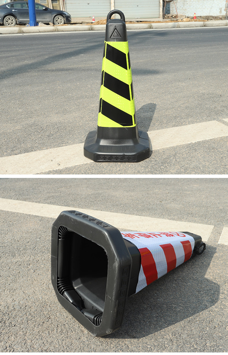 *反光三角锥安全交通路障柱地锥形雪糕桶筒隔离墩专用路锥停车位