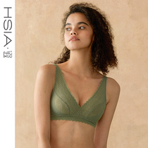 HSIA reverie thin underwear female Yangtze River Delta deep V sexy bra full cup no rims big chest show small bra