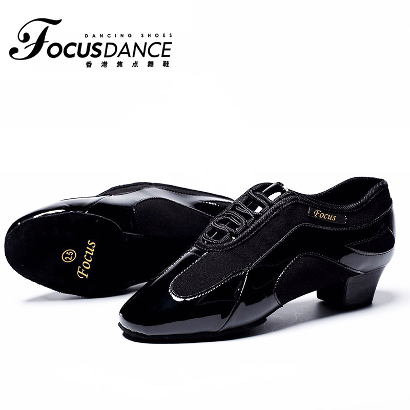 FocusDance Hong Kong Focus Dance Shoe Black Latin Dance Teacher shoes breathable Soft and soft thick bottom to help men and women