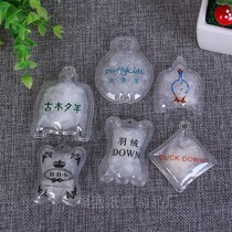 Custom down jacket inflatable tag tag transparent PVC down tag filled with cotton tag Down trademark
