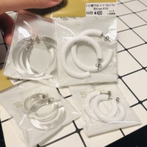 SF spot Japan import kiwa gui and acrylic transparent white cylindrical round stud earrings diy accessories