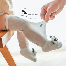 Newborn infants and young children spring and summer thin mosquito socks male and female baby children long high cotton socks pure cotton cute