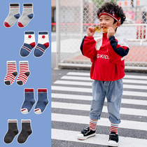 Boys socks Pure cotton spring and autumn thin student socks Daughter childrens tube socks Autumn and winter size children baby personalized socks