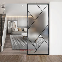 Modern art glass household screen partition into the living room to block the porch decoration tempered frosted light transmission customization