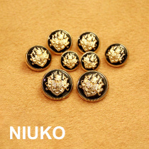 NIUKO super high grade metal buckle gold Fashion double Lion jacket button coat windbreaker button accessories