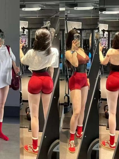 미드 웨이스트 엉덩이 리프팅 요가 트리플 허리 테이트 섹시 훈련 바지 3 점 복숭아 바지 미드 웨이스트 엉덩이 리프팅 요가 트리플 허리 테이트 섹시 훈련 바지 3 점 복숭아 바지