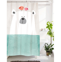 Nordic shower curtain set ins Wind creative cartoon shower curtain bathroom curtain waterproof thickened mildew curtain