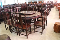 Red wood furniture Lao sour Branch 1 5 m clear Ming Classical Round Table eleven pieces of Toe Yellow Sandalwood Solid Wood Dining Chair