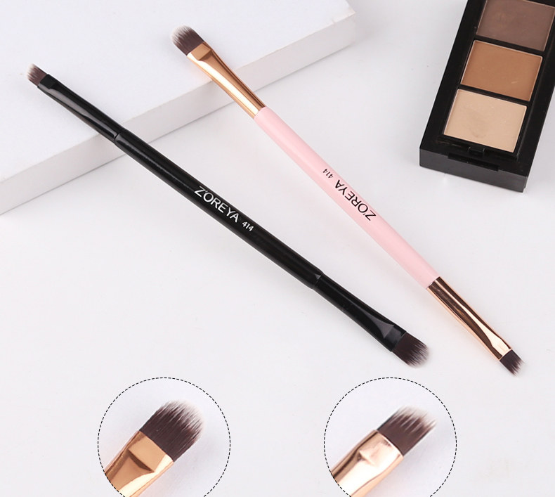 zoreya眉刷 女 斜角眉刷化妆刷眉粉刷眉笔刷修眉刷双头一支画眉刷眼影