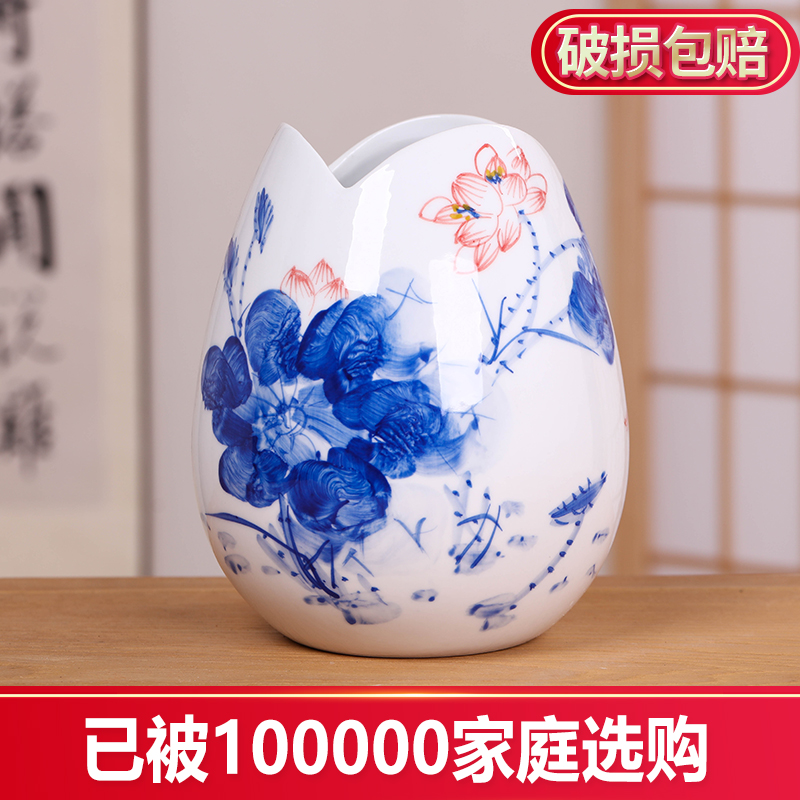 Jingdezhen blue and white flower arranging exchanger with the ceramics hand - made floret bottle wine furnishing articles contracted sitting room home decoration fashion