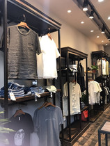 Casual mens clothing store shelves floor fashion wrought iron by wall rack clothing store display rack combination display cabinet hanger