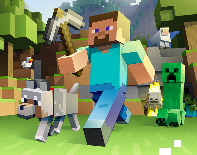 我的世界苦力怕史蒂夫 末影人骷髅粉猪 组合男孩益智人物拼插积木