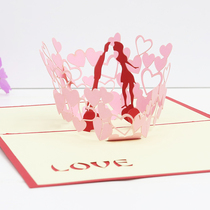 Tanabata Valentines Day couple Newlywed wedding small card Wedding blessing greeting card creative three-dimensional custom send girlfriend female