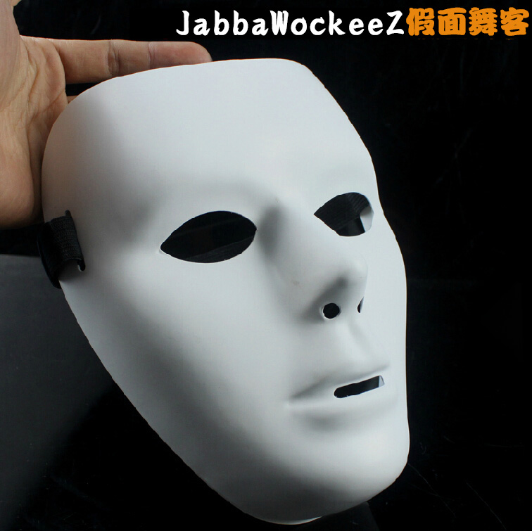 万圣节JabbaWockeeZ假面舞客 现代舞会白色 V字仇杀队 街舞面具产品展示图5