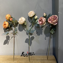 Retro Oil Painting Autumn Colors Austin Roses Soft Clothing Floral Art Scene Home Decoration Photography Props Swing