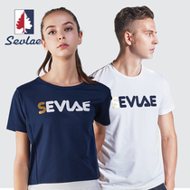 SEVLAE Saint Fry summer short sleeve mens round neck brand print Sports womens short T-shirt F122794565