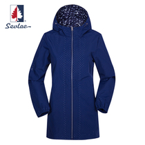 SEVLAE SEVLAE outdoor stormsuit women long autumn jacket hooded windbreaker coat coat F112685103