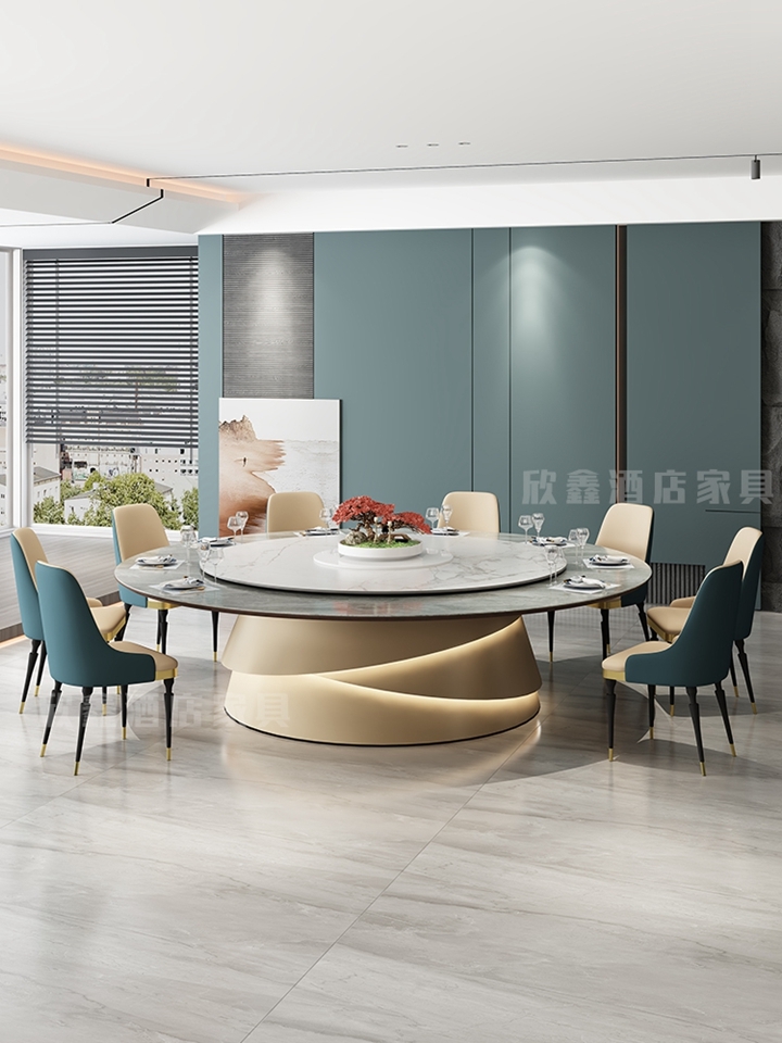 家里装了岩板大圆桌后，聚餐场景感直接拉满✨