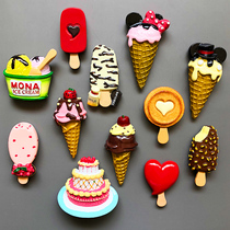 3D three-dimensional refrigerator sticker ins creative personality magnetic message sticker iron stone magnetic food ice cream sticker decoration