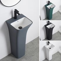 Simple ceramic column basin washbasin washbasin Integrated floor-to-ceiling small apartment bathroom Balcony washbasin