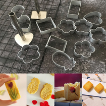 Wonderful Coop Pineapple Crisp molds 10 Loaded Aluminum Alloy Biscuit Flamer Pineapple Type Press Mold Rectangular pressure plate Chetto