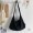 Corduroy style black shoulder bag with crossbody