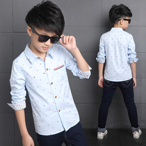 Boys' long-sleeved shirt Spring and Autumn Boys' Pure Cotton Shirt Casual Children's Handsome Undressed Autumn